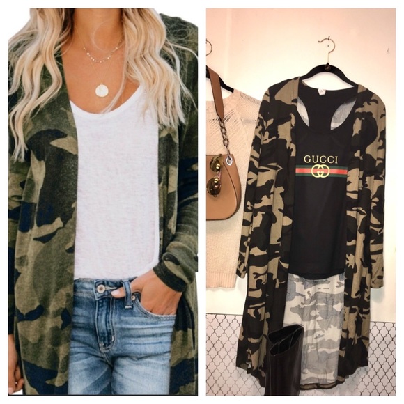 🐒 LAST ONE🐒Camo Duster Cardigan! Fabulous - Picture 6 of 8